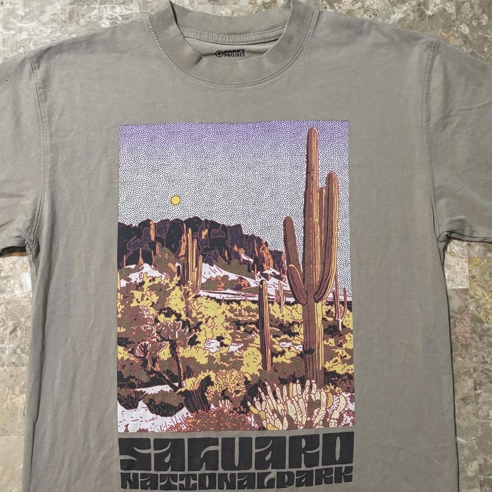 Parks Project Shirt Mens Small Brown Tan Saguaro National Park Short Sleeve Tee